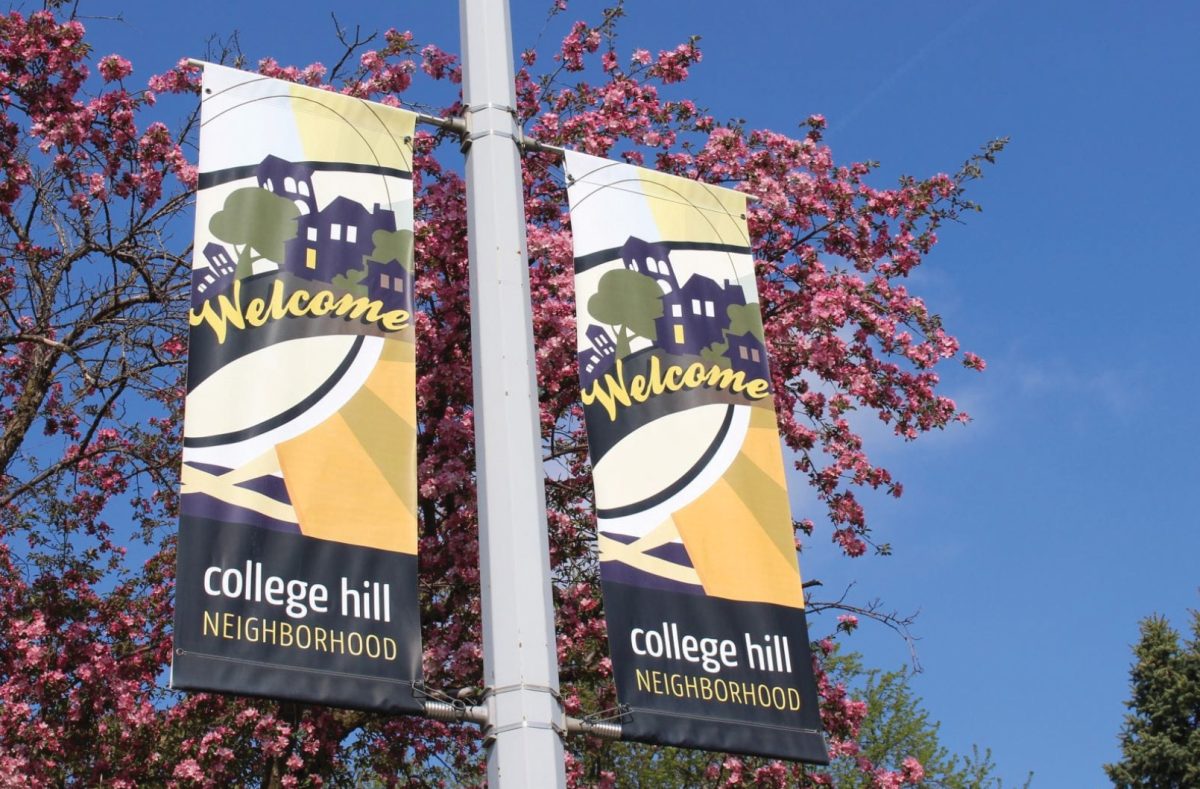 College Hill Neighborhood banners can be seen around Main Street and Seerley Park in Cedar Falls.