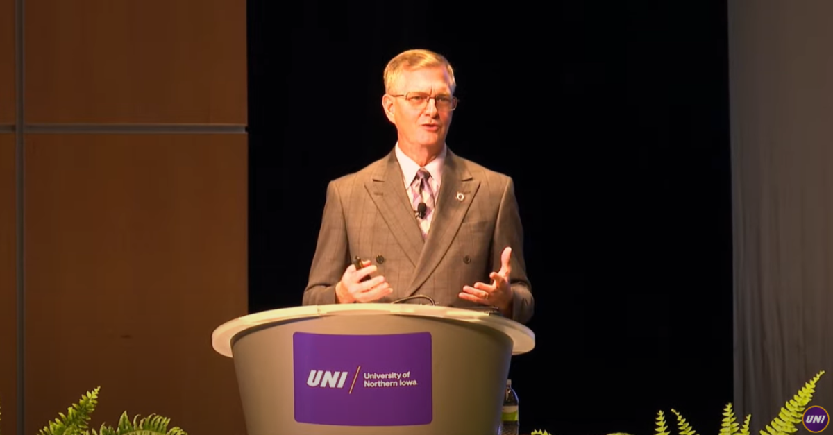 President Mark Nook sat down with Northern Iowan Executive Editor Bailey Klinkhammer to discuss the future of
UNI, touching on the recent changes to DEI and the new nursing program.