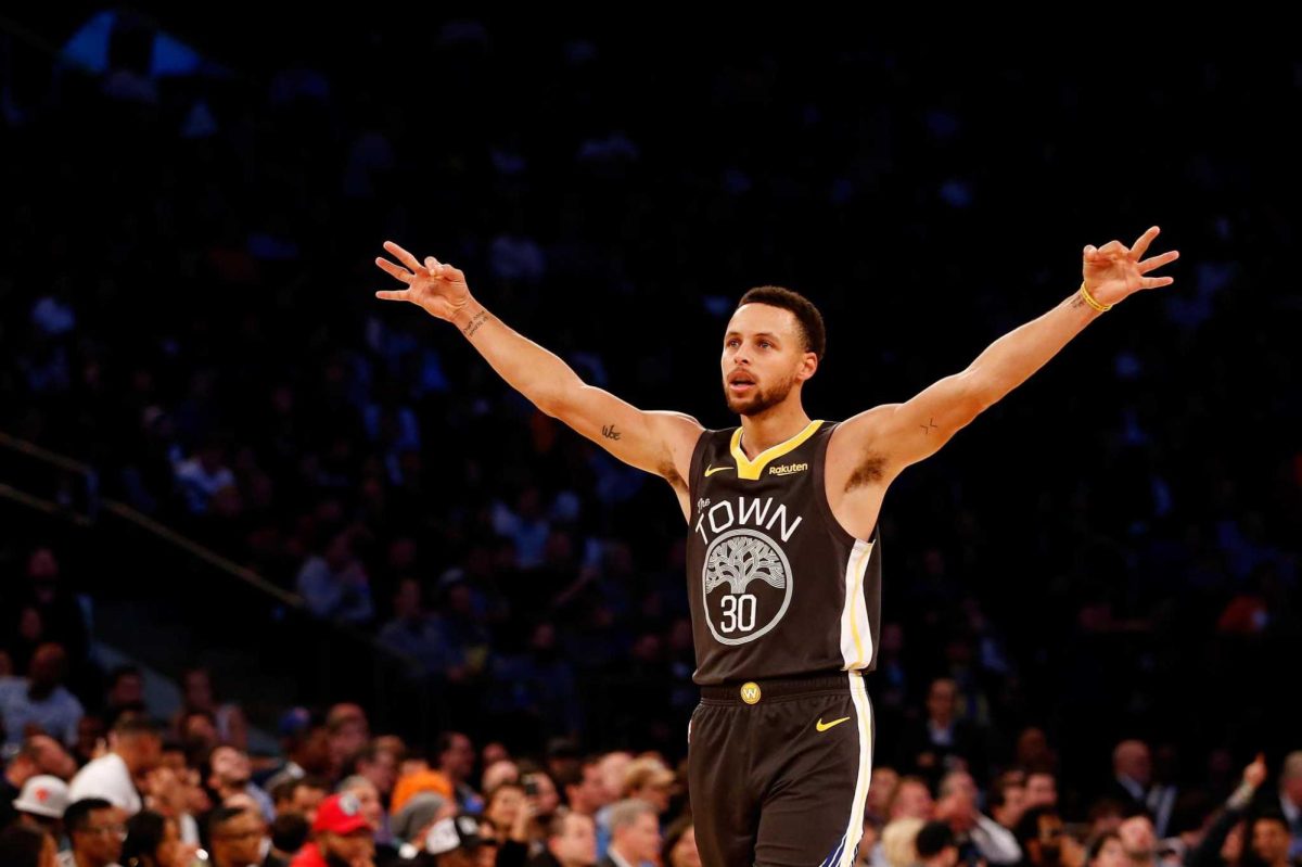 Warriors guard Stephen Curry holds the record for most 3-pointers made in a career, with 3,758. He has also won four NBA championships and two MVP awards.