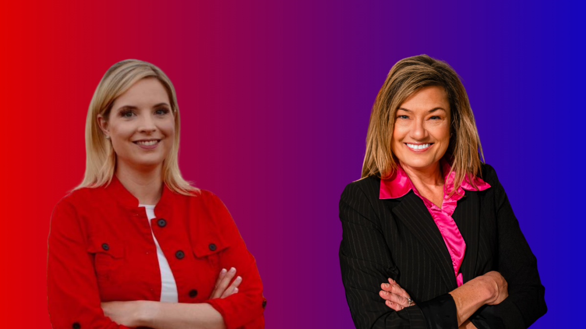 Ashley Hinson (left),  Republican incumbent will face off against Democratic challenger Sarah Corkery (right) in the 2nd district Congressional race on Nov. 5.