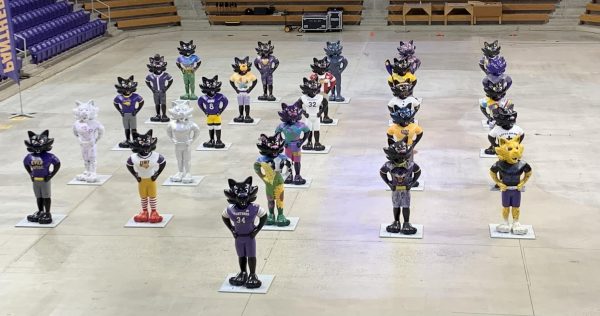 The TC statues have been placed around UNI's campus and the city of Cedar Falls. The statues were created by various local artists, and will be displayed until the end of October 2024.