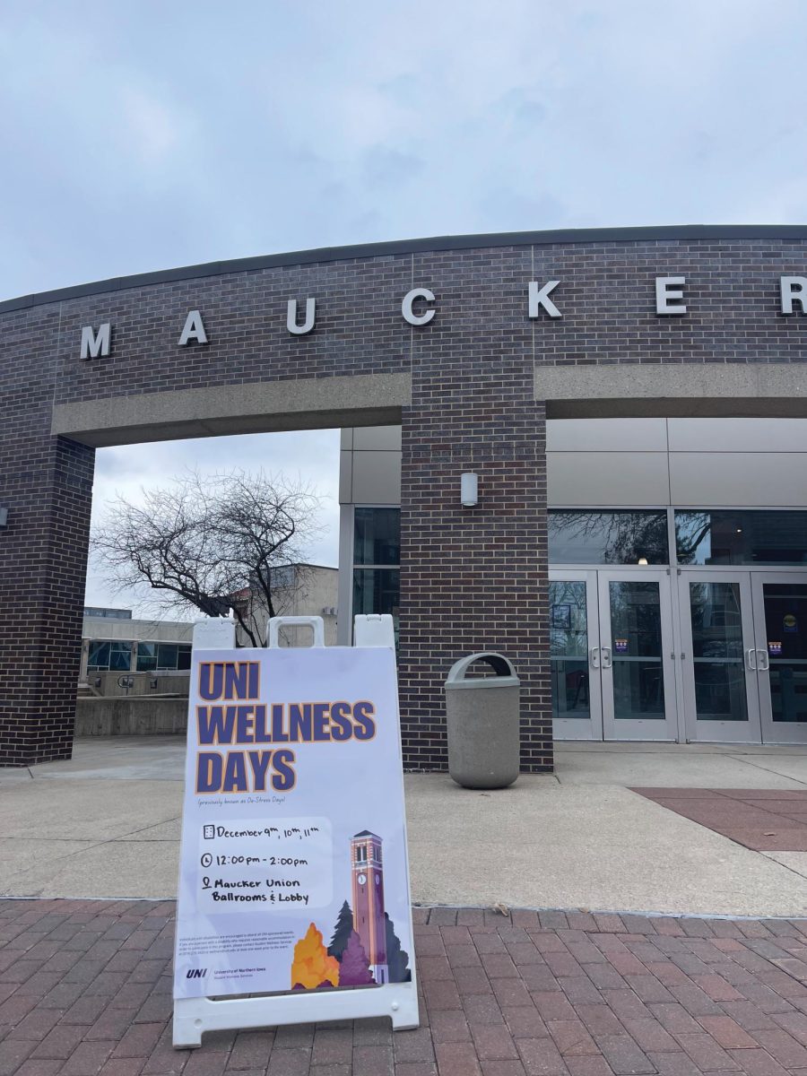 There are many services offered by the Student Health Clinic and Wellness services on campus. Wellness Days are some of the many activities and resources available to students here at the University of Northern Iowa. Self-care is encouraged during finals.